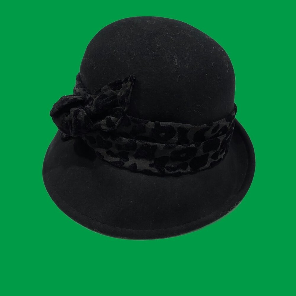 Wool Hat By Scalla Collezione 100% Women Size 6 to 8 Inch Flapper Look - Picture 2 of 10